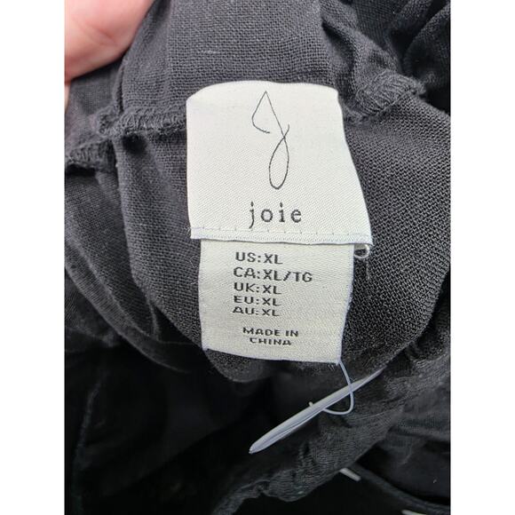 Joie Womens Black Button-Detail‎ Linen Blend Pants XL - Picture 3 of 7